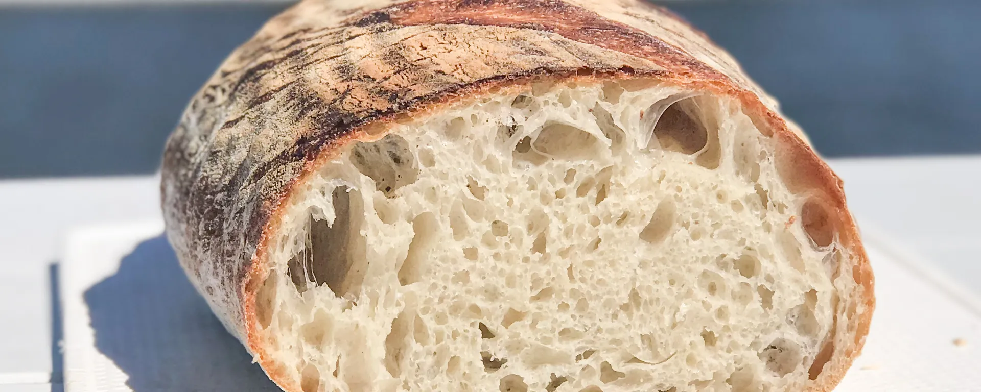 Macro detail of artisan bread crust